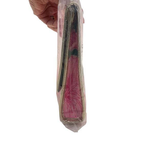 NWT Lilly Pulitzer “Hibis Kiss” Envelope Pouch Clutch Purse OS Pink/Green - Picture 7 of 9